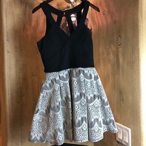Black and white lace dress